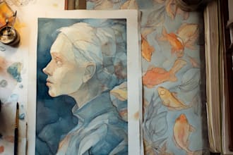 make watercolor illustration and watercolor art