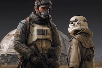 do a star wars and sci fi illustration