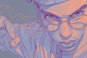 line drawing and vector line art illustration