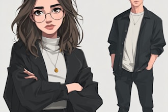 draw your characters and fanart in semi realistic art