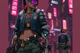 making a cyberpunk character illustration