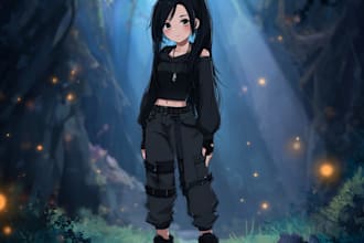 draw custom anime art of your oc, character, and fanart