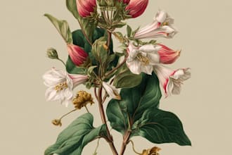 draw botanical illustration of logo for you