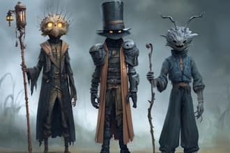 create dark fantasy horror character art