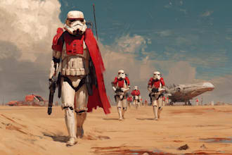 drawing a star wars and sci fi illustration