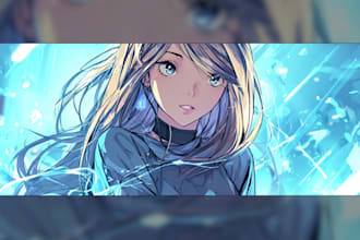 draw anime banners for youtube and twitch