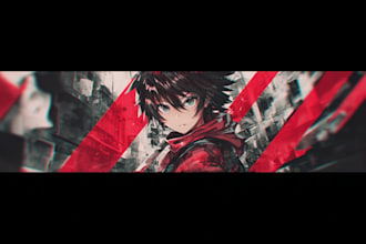design professional anime or gaming youtube banner