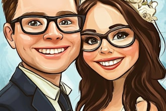 make family or couple caricature