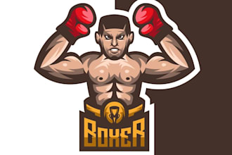 design high quality boxing mascot logo