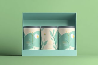 box design, label design, and pouch design