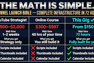 build you a complete faceless youtube channel in 72 hours