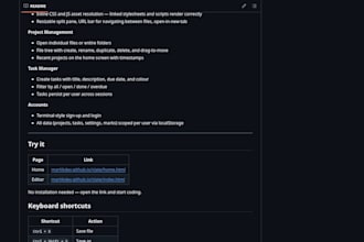 write a professional readme and github docs for your project