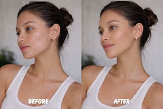 professional skin retouching and high end beauty photo