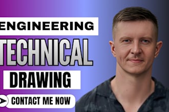 do 2d and 3d engineering drawings, mechanical drawings, technical drawing