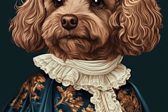 custom pet portrait, dog portrait, cat portrait