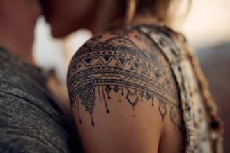 do a spiritual tribal tattoo art with custom pattern