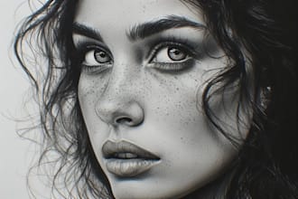 make a awesome pencil and charcoal portrait for you