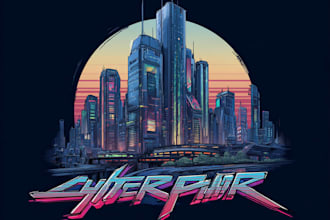 make futuristic cyberpunk logo or typography for you