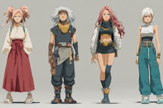 draw anime concept characters design