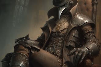 draw dark fantasy horror art for your commercial products