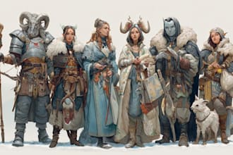 create custom dnd party illustration