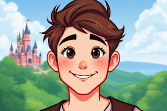paint a marvelous cute disney cartoon portrait art