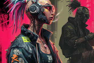 design fantasy and cyberpunk character