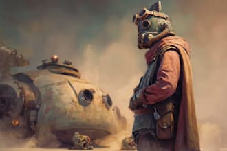 drawing a sci fi, star wars character and illustration
