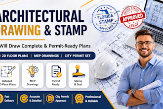 prepare stamp architectural and engineering drawing for city permit