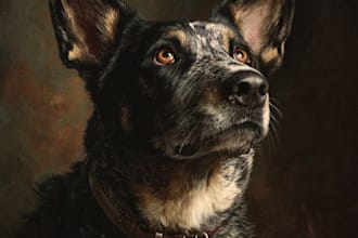 draw realistic art portrait of your pets