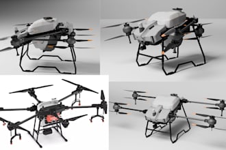 design custom 3d drone model, uav design, 3d quadcopter model, 3d cad drone, stl