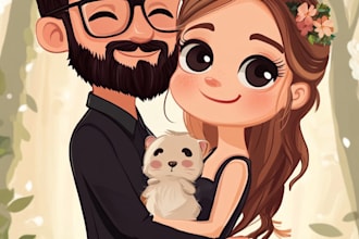 make family or couple caricature