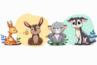 draw cute and artistic animal illustration
