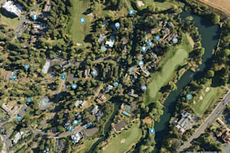 do real estate aerial maps with specific logo labels
