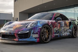 design a custom vehicle wrap, cars, pickups, trailers, etc