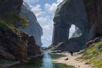 do scene concept art illustration for you