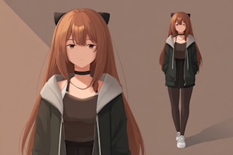 draw anime style illustration, vtuber, oc for you