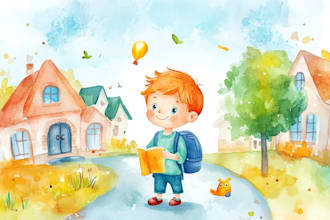 draw children story book illustration