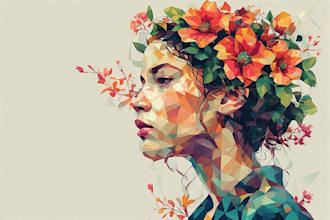 design modern low poly geometric illustrations for you