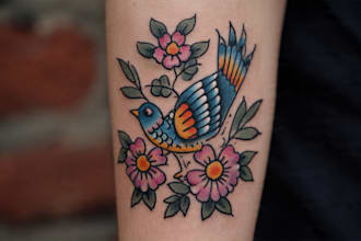 make old school style tattoo design