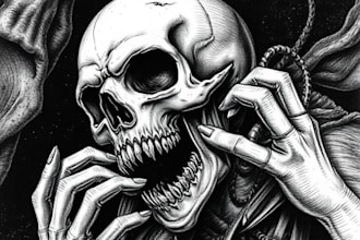 draw detailed dark art illustration