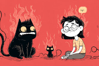 create funny illustration cartoon