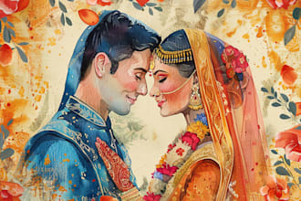 custom save the date watercolor wedding invite with venue illustration