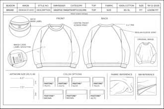 design production fashion tech pack, clothing tech pack technical flat sketches