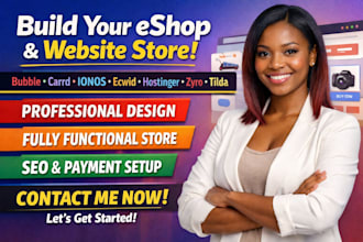 build bubble carrd ionos ecwid hostinger zyro tilda eshop website store design