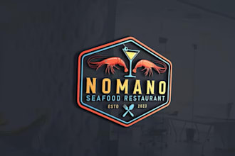 vintage, bold sophisticated seafood company logo