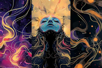 illustrate custom abstract psychedelic art for your