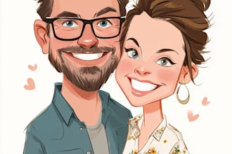 draw caricatures for couples, families, weddings