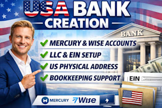create USA bank account with mercury wise llc for non residents