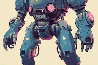 illustrate your , robot and armored characters